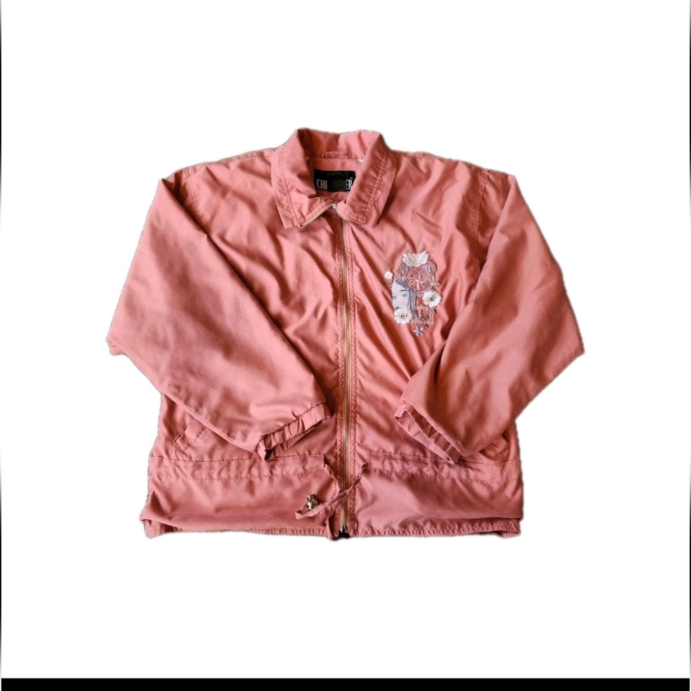 Vintage 80s 90s Embroidered Art Bomber Jacket Women’s Large Retro Streetwear
